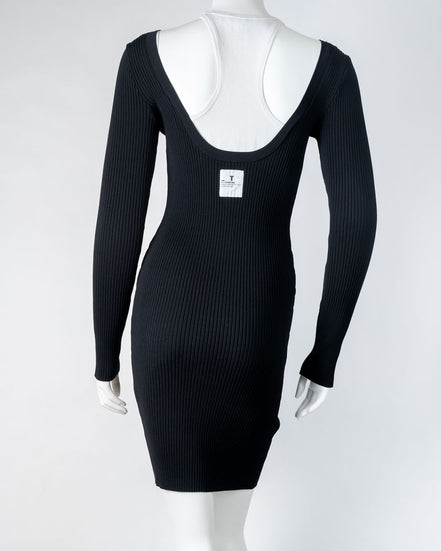Alexander Wang Black Ribbed Dress with White Racer Back