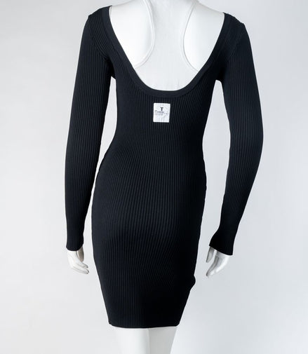 Alexander Wang Black Ribbed Dress with White Racer Back