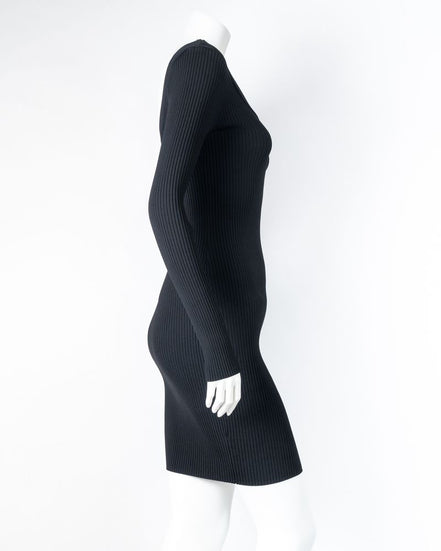 Alexander Wang Black Ribbed Dress with White Racer Back