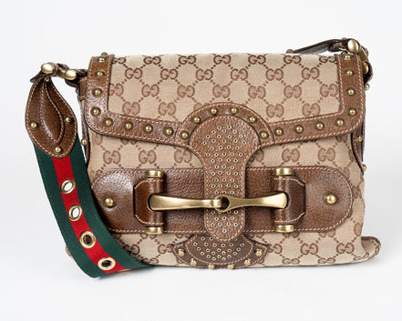 Gucci GG Canvas Studded Pelham Runway Bag