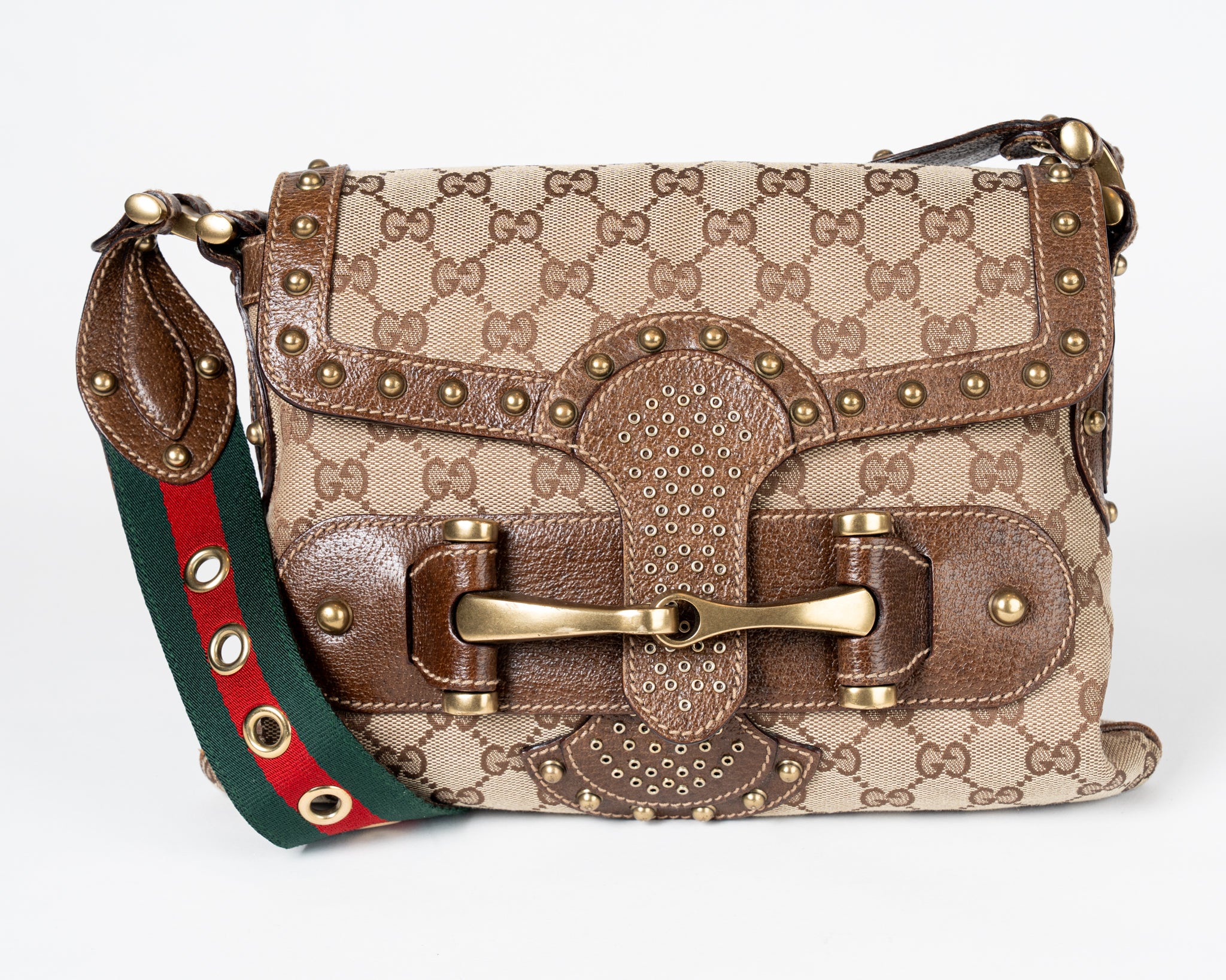 Gucci GG Canvas Studded Pelham Runway Bag