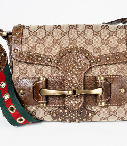 Gucci GG Canvas Studded Pelham Runway Bag