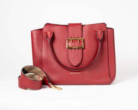 Burberry Medium Soft Grain Leather Buckle Shoulder Bag