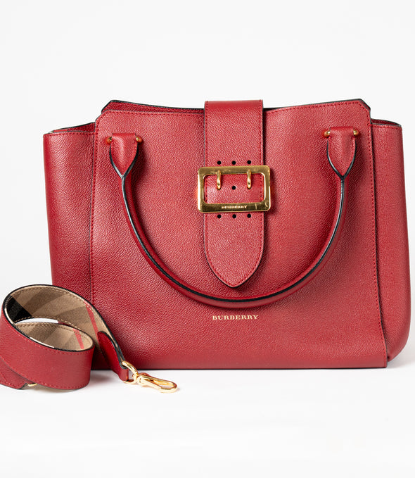 Burberry Medium Soft Grain Leather Buckle Shoulder Bag