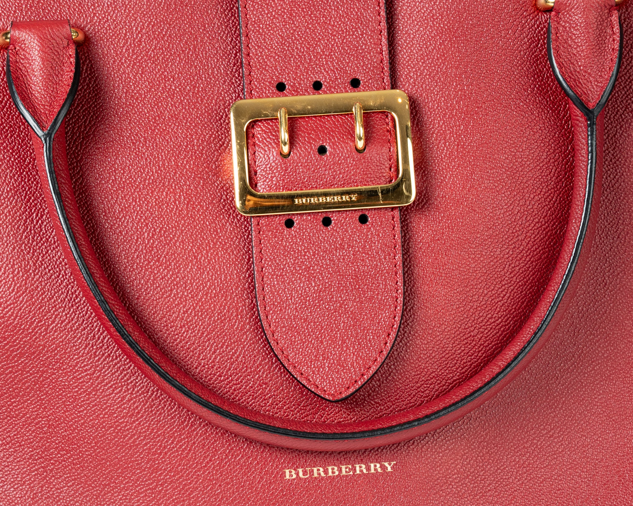 Burberry Medium Soft Grain Leather Buckle Shoulder Bag