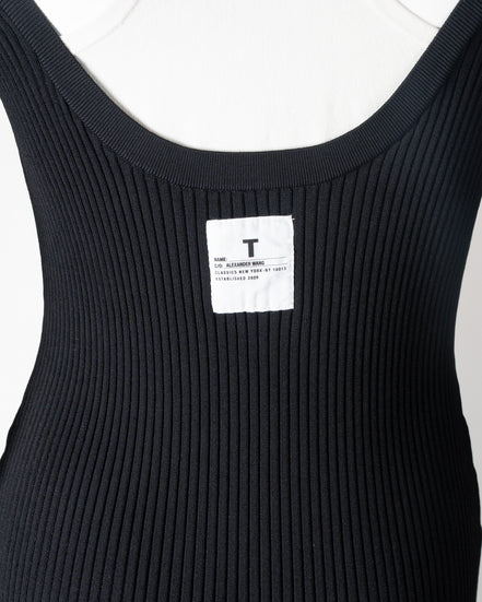 Alexander Wang Black Ribbed Dress with White Racer Back