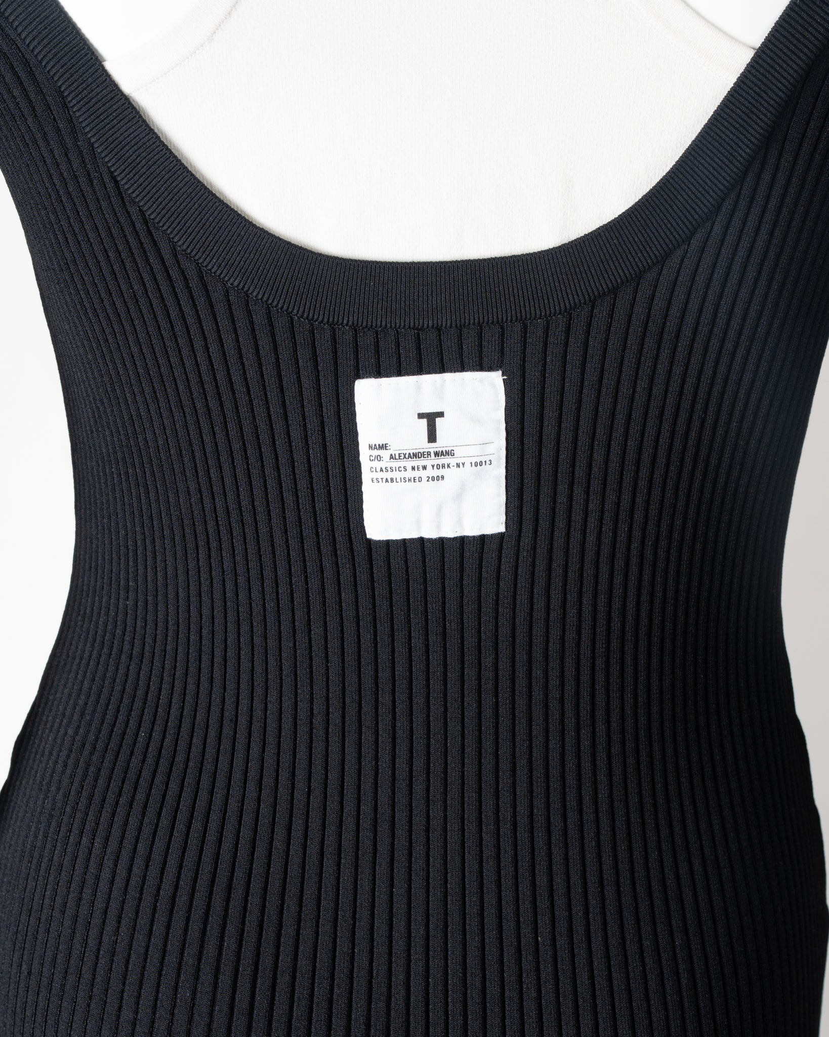Alexander Wang Black Ribbed Dress with White Racer Back