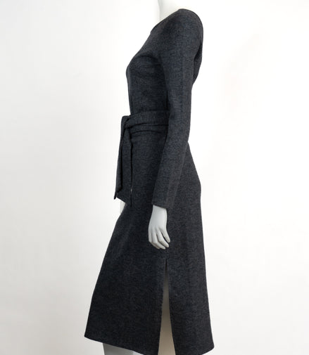 Maje Grey Midi Tie Dress Sz Small (Maje Size 1)