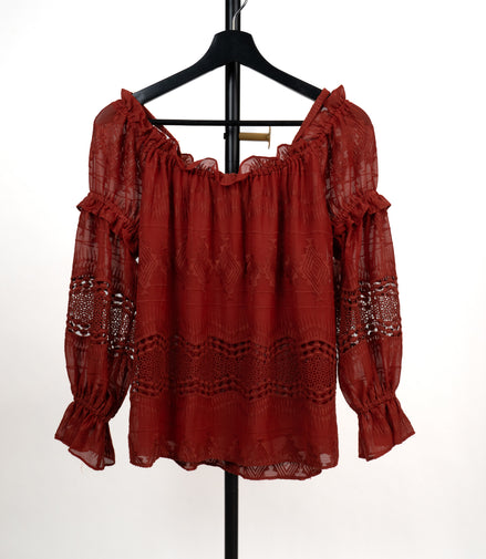 BCBG Open Shoulder Top SZ XS