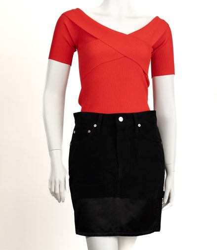Red Sandro Knit Top SZ S
