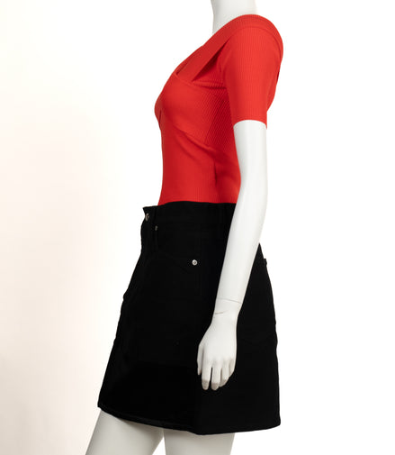 Red Sandro Knit Top SZ S